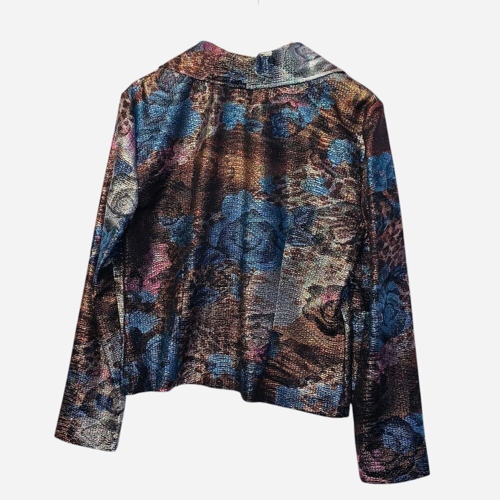 Joseph Ribkoff Metallic Print Zip Front Jacket 14 - Picture 3 of 9